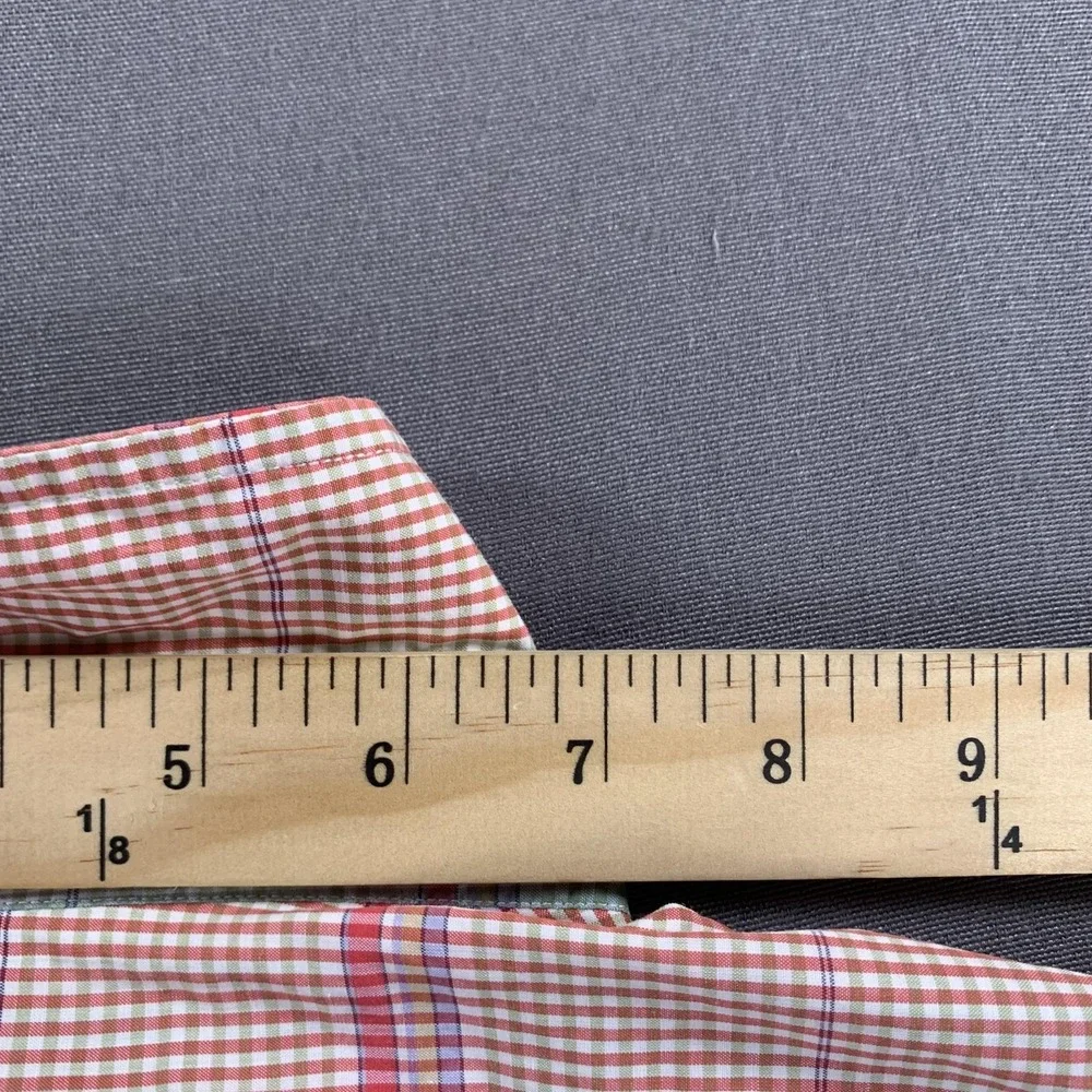 VTG Polo Ralph Lauren Shirt Men LG Pink Madras Plaid Button Down Long Sleeve 90s